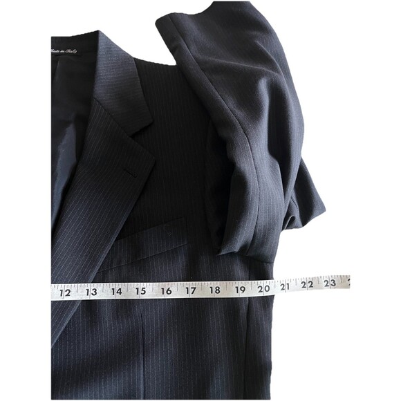 PAL ZALERI Men 38-40R Blazer Designer Wool Pinstripe Suit Jacket Made In Italy - Picture 12 of 16